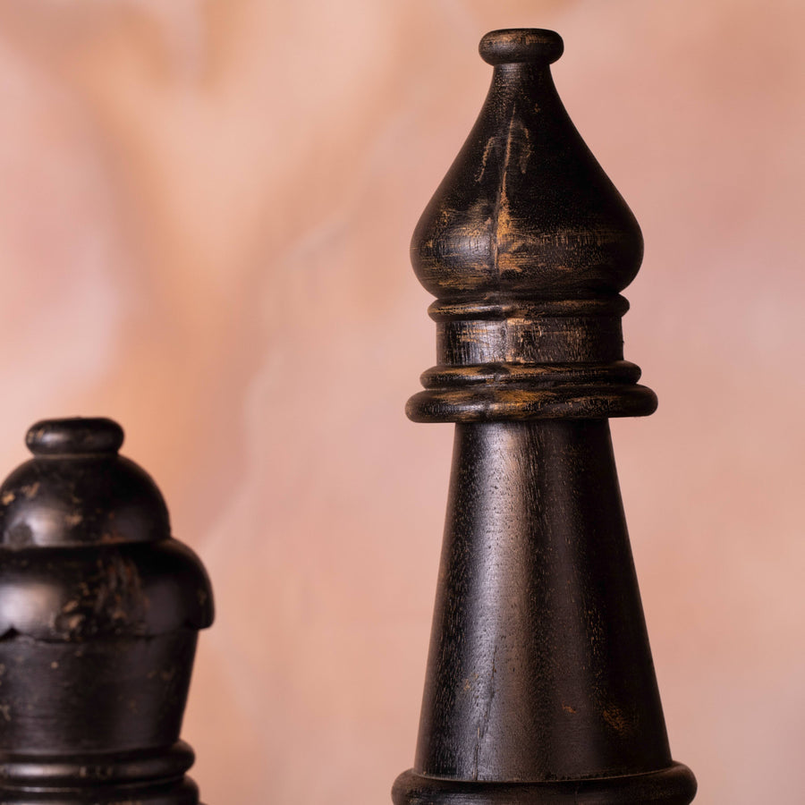 Wooden Bishop Chess Piece Decor