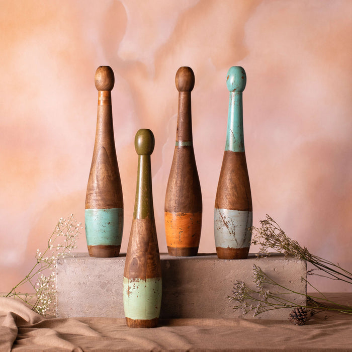 Vintage Wooden Bowling Pin Slim
