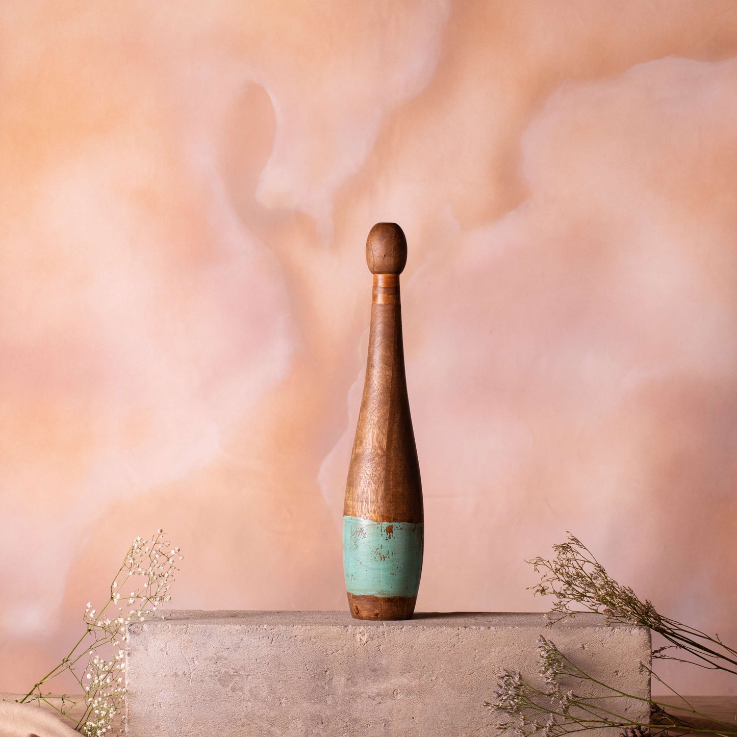 Vintage Wooden Bowling Pin Slim