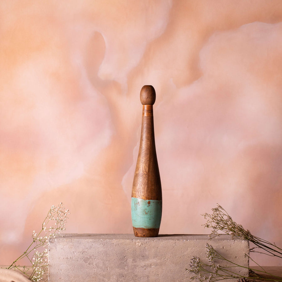 Vintage Wooden Bowling Pin Slim