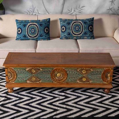 Carved gold chest table