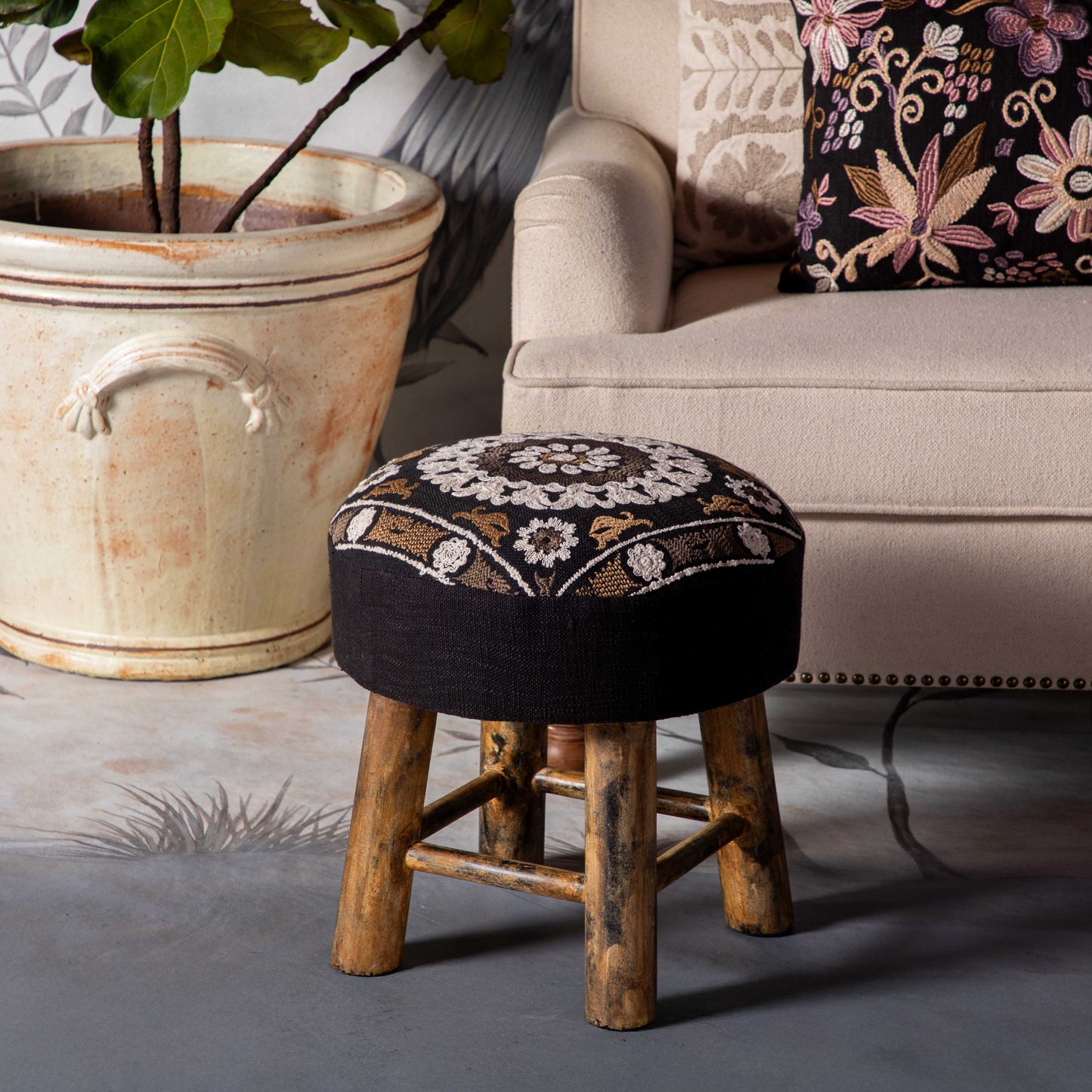 Suzani Stool