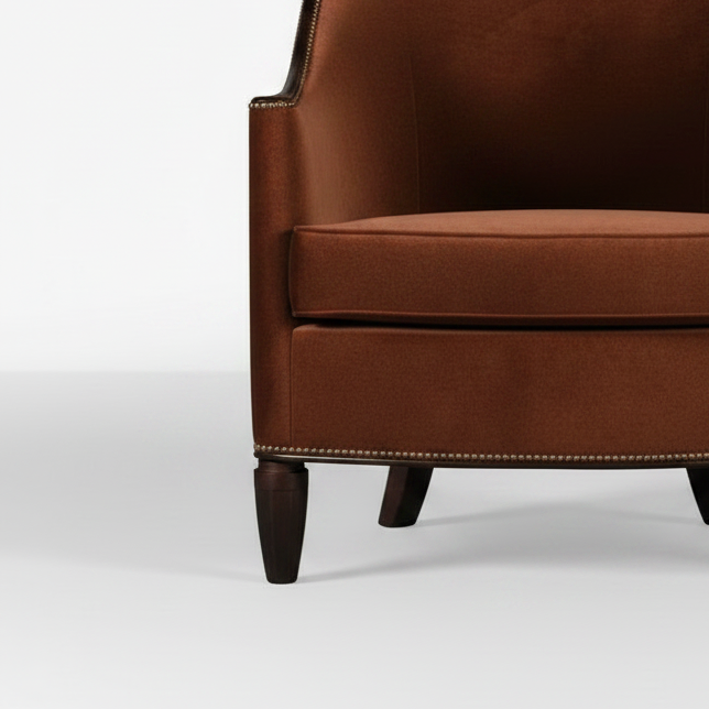 Curved Accent Chair – styled in a room setting
