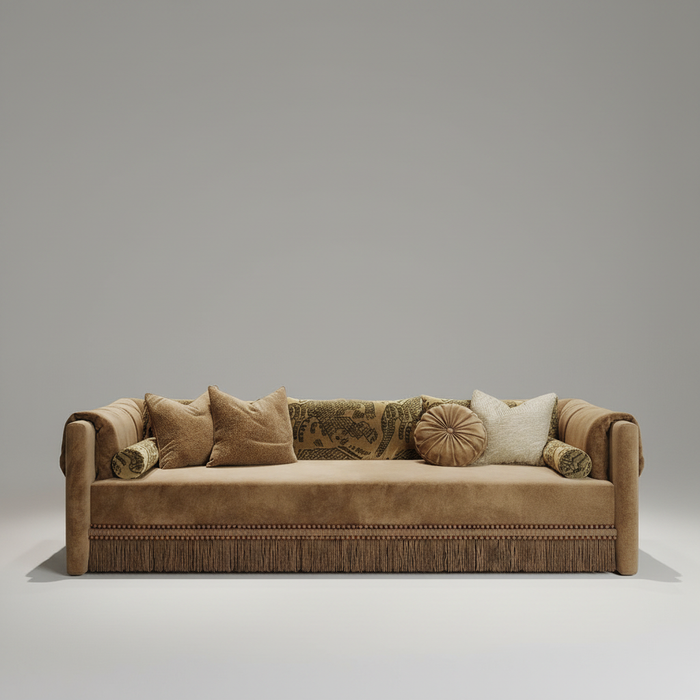 Amber Durbar Daybed — Fringed Lounge, made to order by Peacock Life