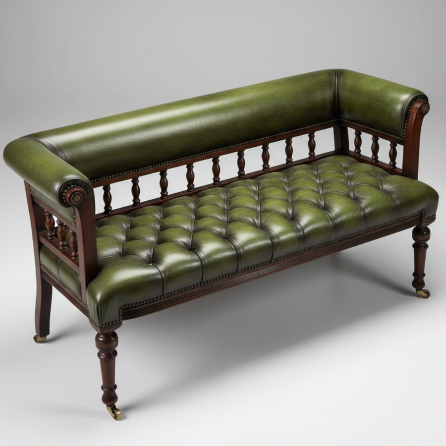 Verdant Library Bench — Tufted Settee, made to order by Peacock Life — view 4