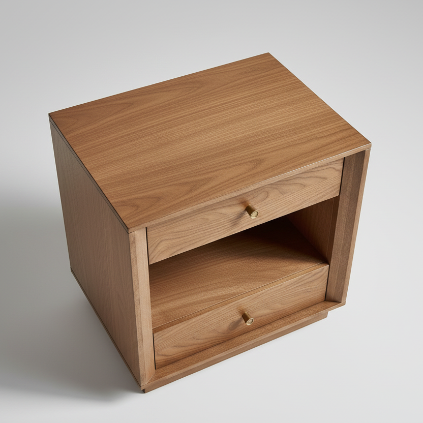 Walnut Wood Bedside Table