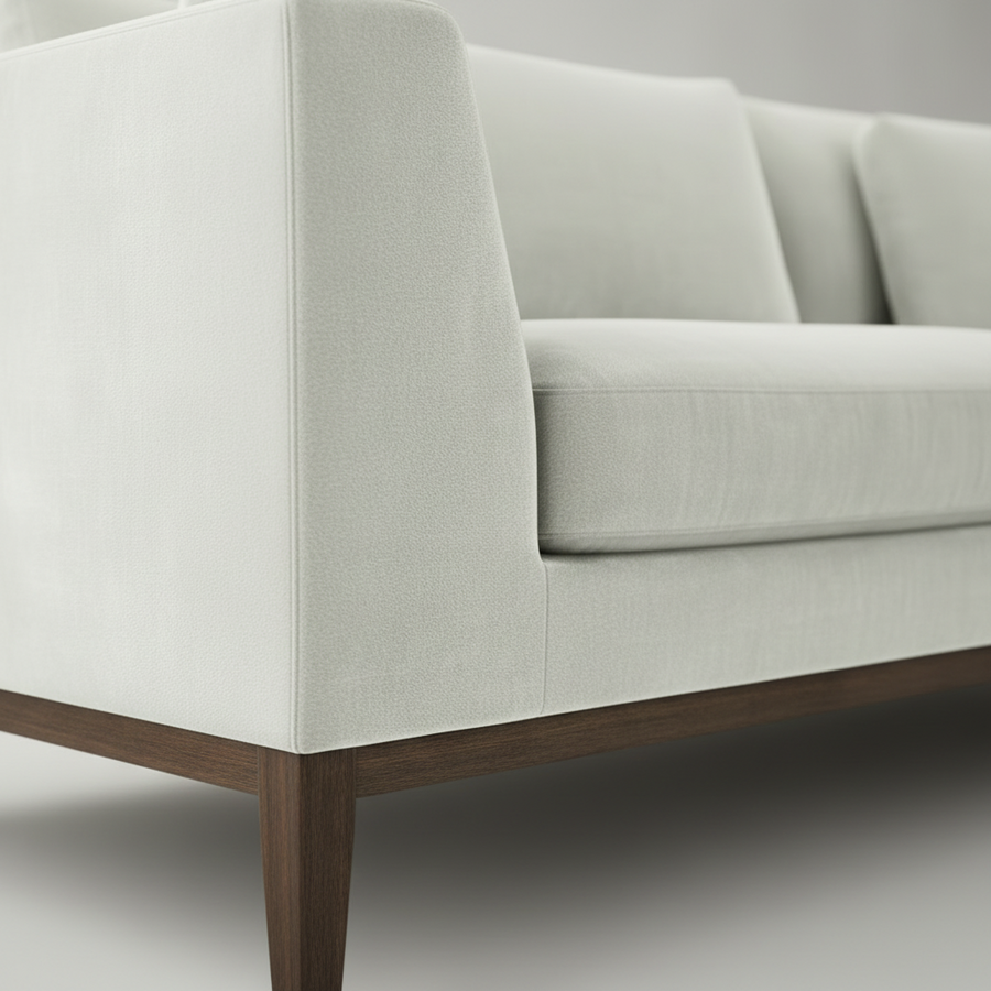 Track Arm Sofa — Tailored Wood Base, made to order by Peacock Life — view 3