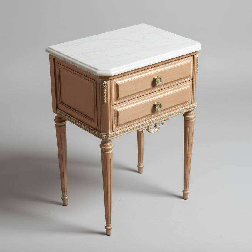 Bisque French Nightstand