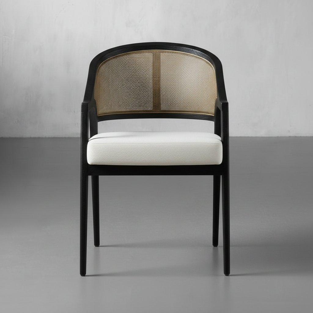 Cane Dining Accent Chair