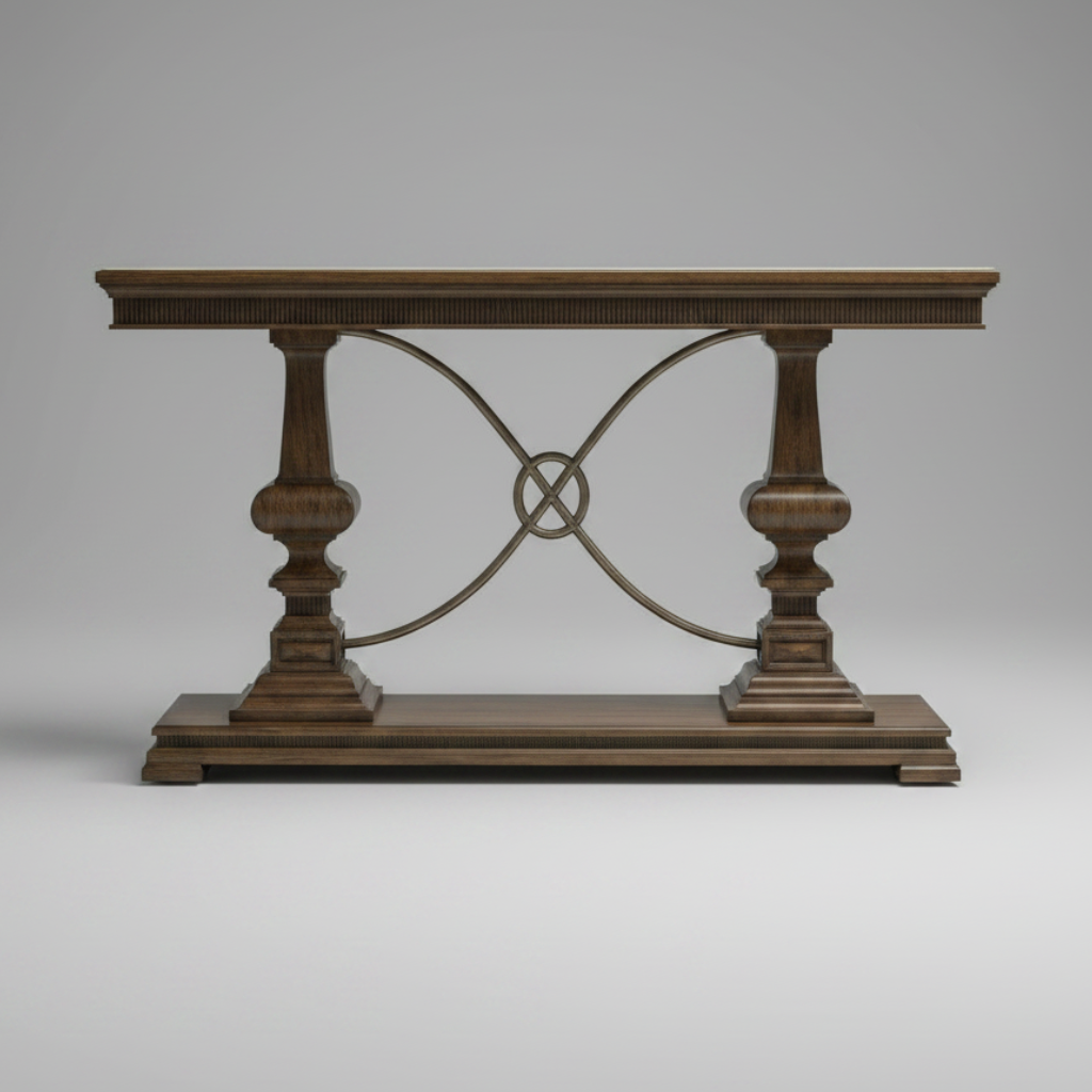 Pedestal Console Table