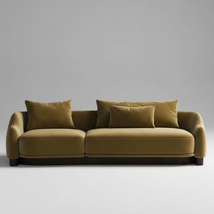 Moss Silhouette — Curved Chaise Sofa, made to order by Peacock Life
