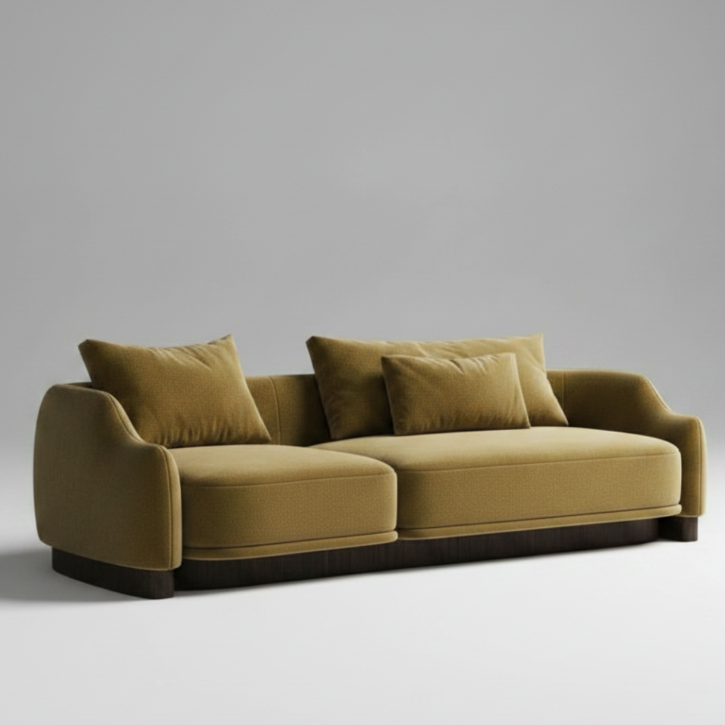 Moss Silhouette — Curved Chaise Sofa, made to order by Peacock Life — view 2