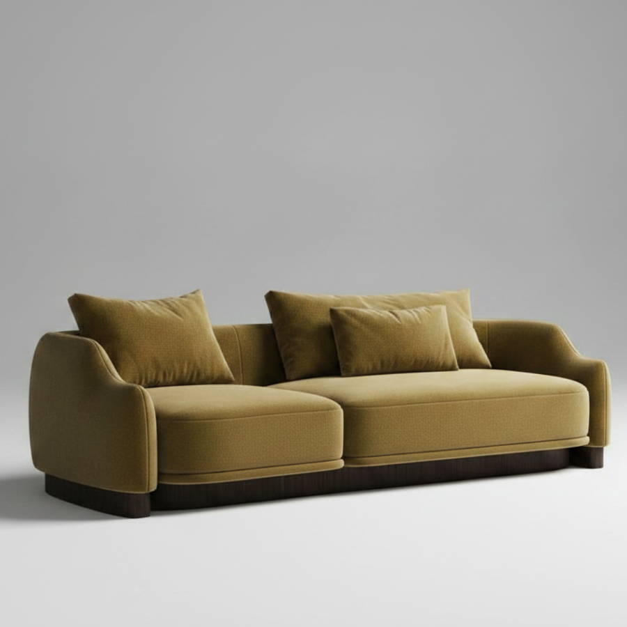 Moss Silhouette — Curved Chaise Sofa, made to order by Peacock Life — view 2