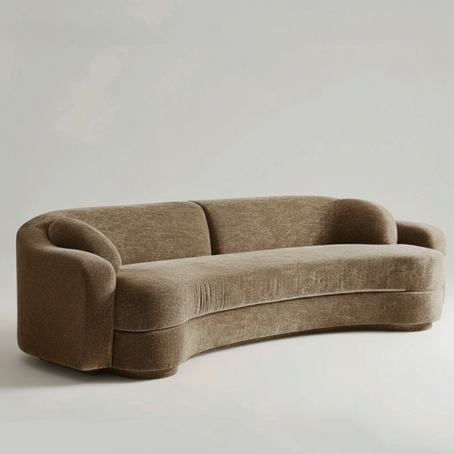 Mocha Sculpt Sofa — Curved Statement, made to order by Peacock Life — view 3