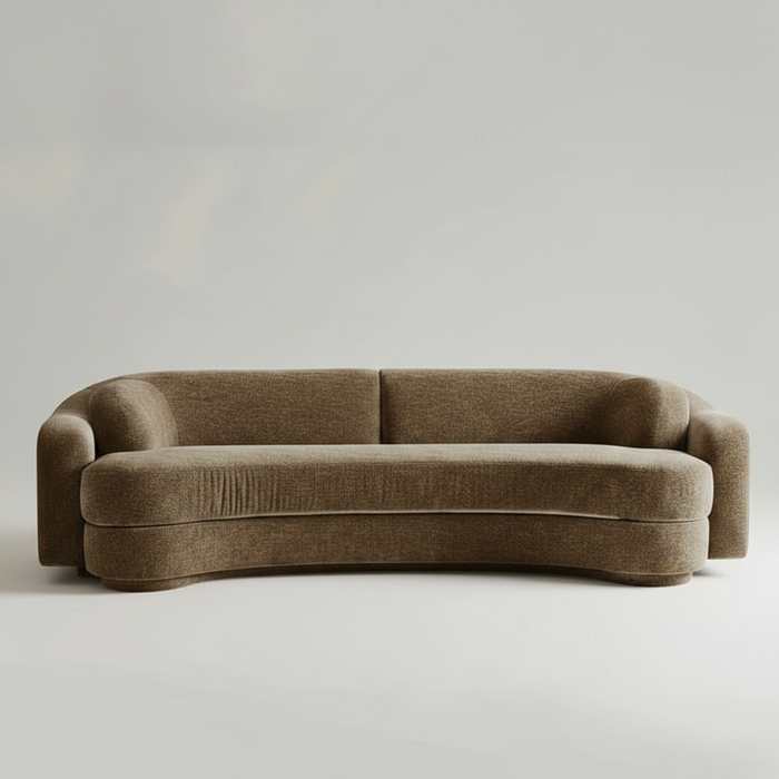 Mocha Sculpt Sofa — Curved Statement, made to order by Peacock Life