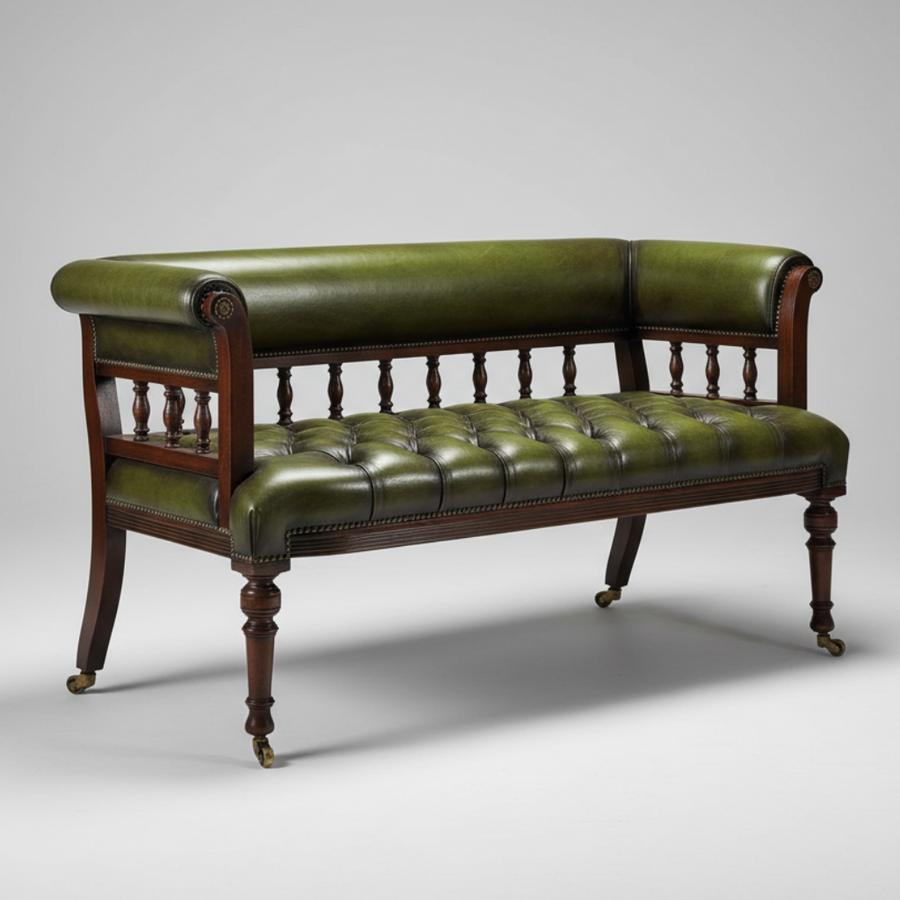 Verdant Library Bench — Tufted Settee, made to order by Peacock Life — view 2