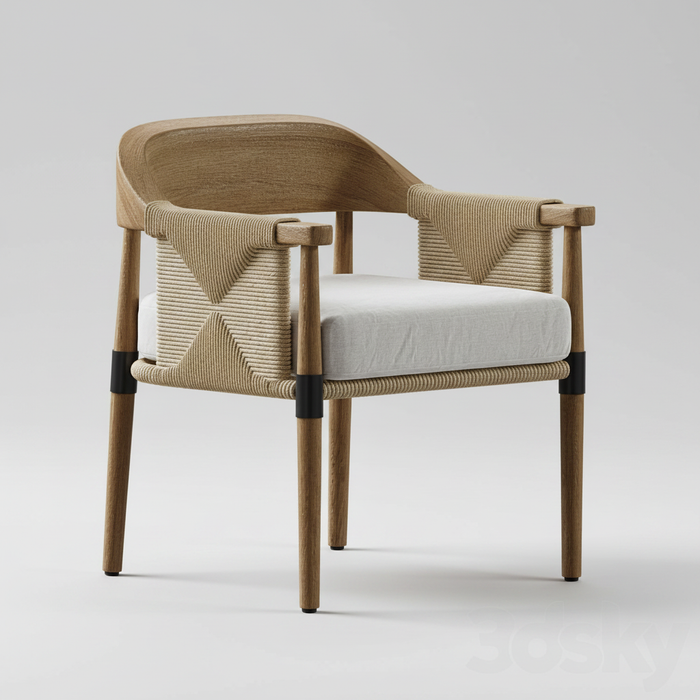 Driftwood Knot Chair – Rope-Wrapped Armchair
