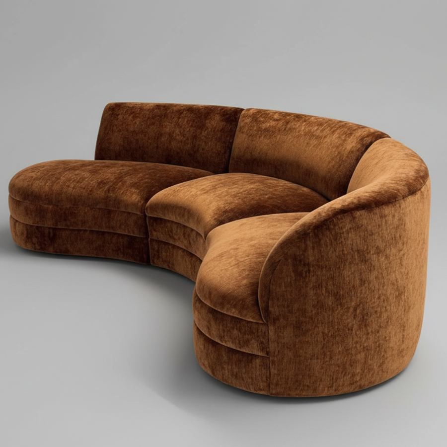Copper Orbit — Curved Sectional Sofa, made to order by Peacock Life — view 2
