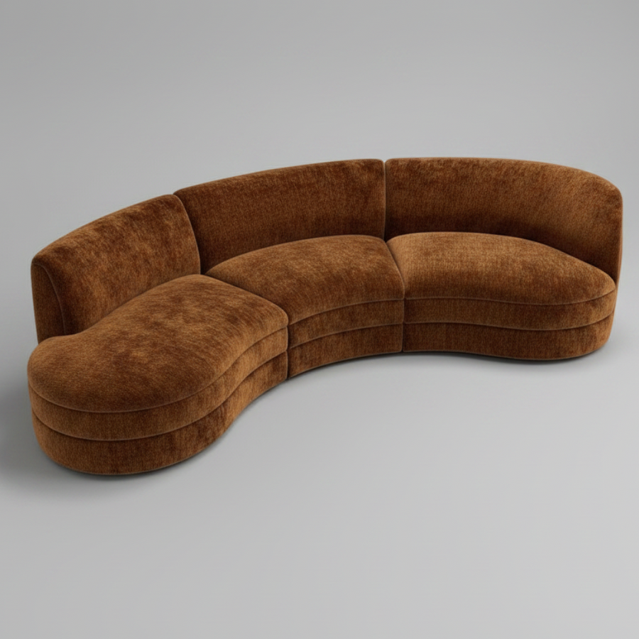 Copper Orbit — Curved Sectional Sofa, made to order by Peacock Life — view 4