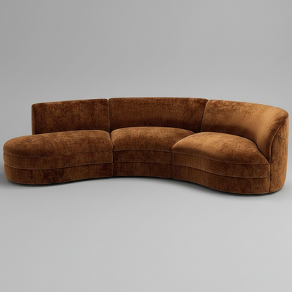 Copper Orbit — Curved Sectional Sofa, made to order by Peacock Life