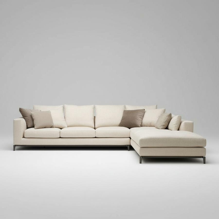Chaise Sofa — Modern L-Shape Lounge, made to order by Peacock Life