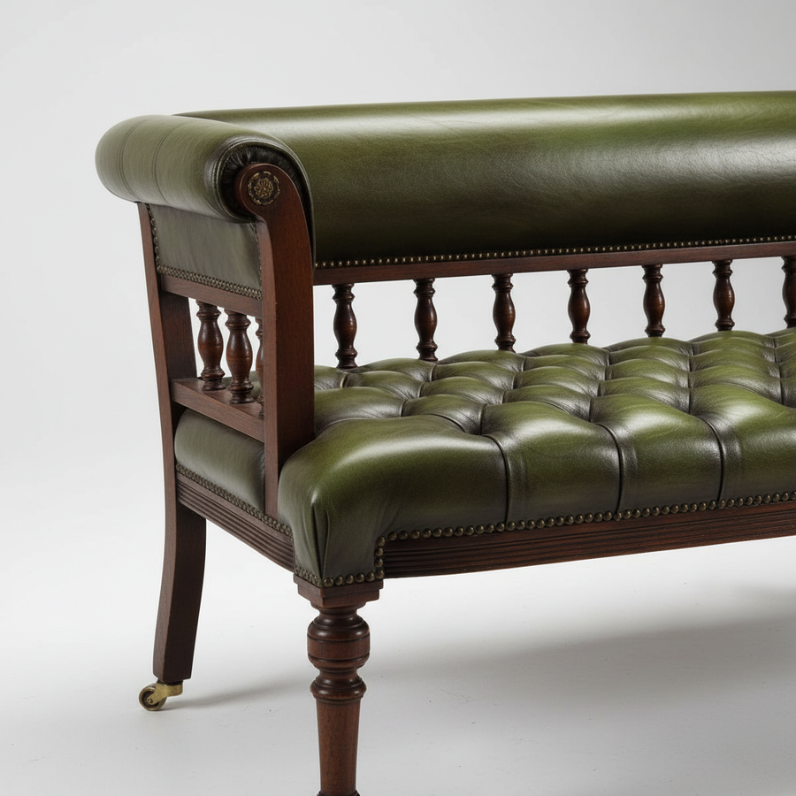Verdant Library Bench — Tufted Settee, made to order by Peacock Life — view 3