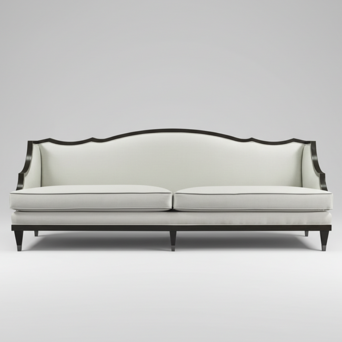 Ivory Silhouette Sofa — Scalloped Back, made to order by Peacock Life