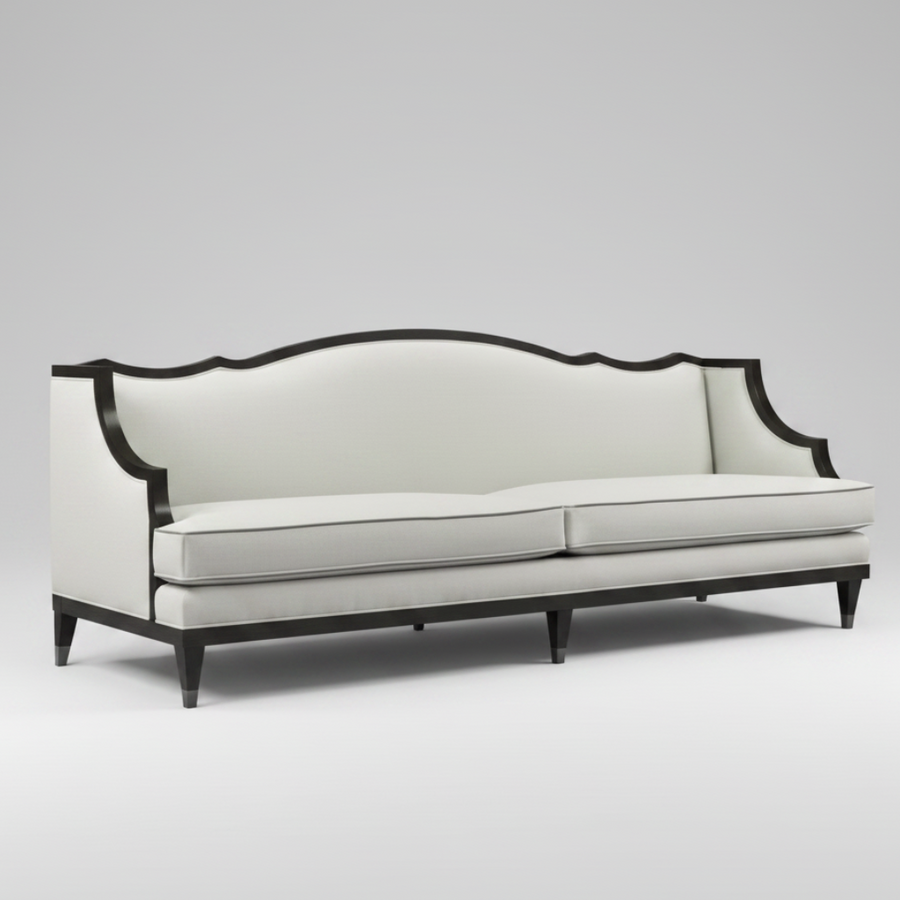 Ivory Silhouette Sofa — Scalloped Back, made to order by Peacock Life — view 2