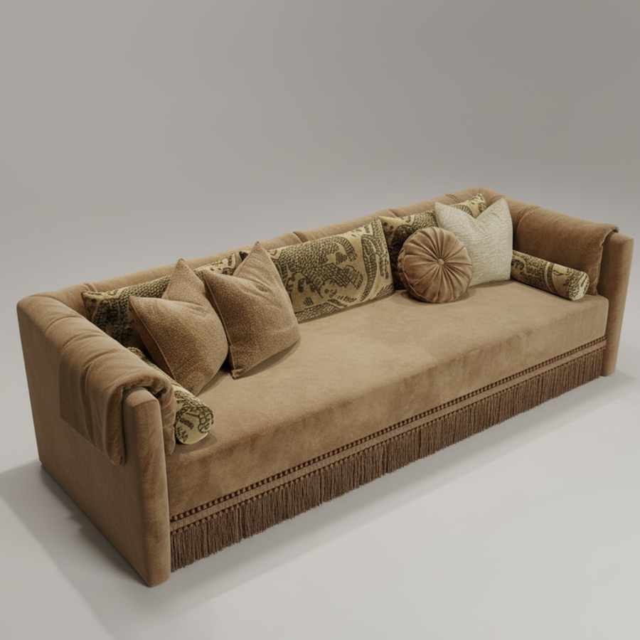 Amber Durbar Daybed — Fringed Lounge, made to order by Peacock Life — view 4