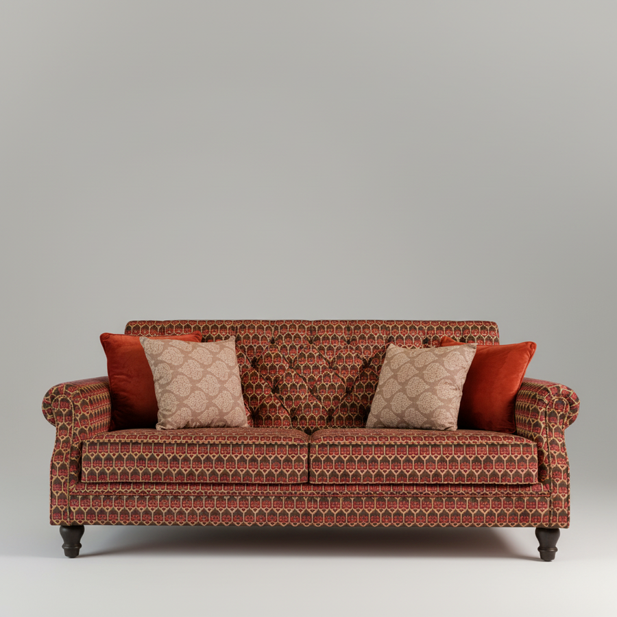 Mocharosa Sofa — Printed Rolled-Arm, made to order by Peacock Life — view 3