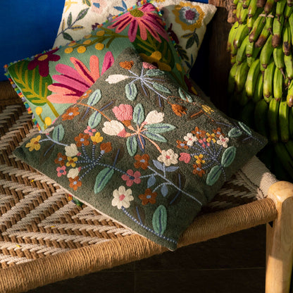 Blossom Cushion Cover (Grey)