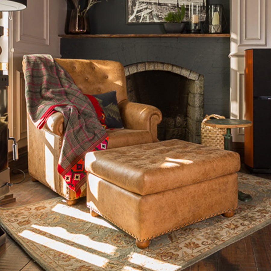 Marina Chair with Stool – styled in a room setting
