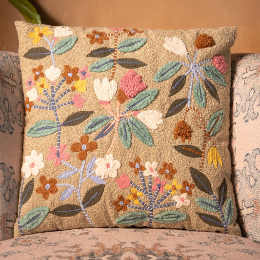 Blossom Cushion Cover (Beige)