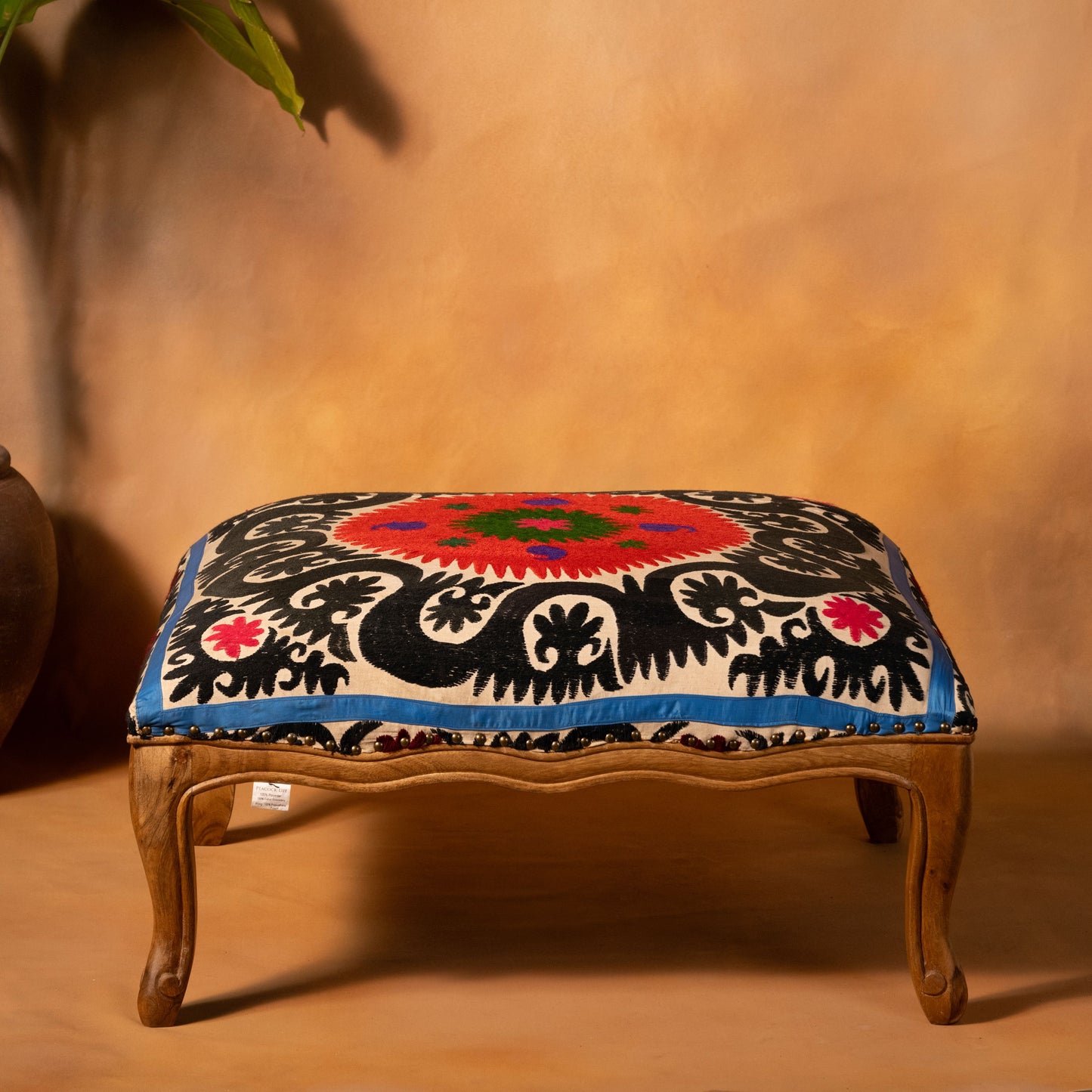 Suzani Ottoman- Red & Blue