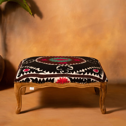 Suzani Ottoman - Black