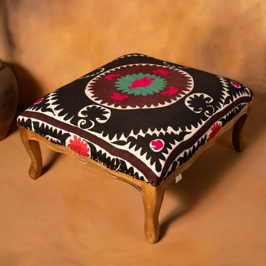 Suzani Ottoman - Black