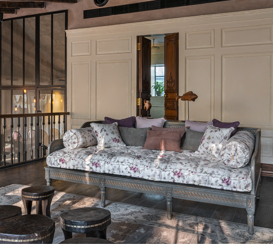 Diwan Day Bed — Traditional Lounger, made to order by Peacock Life — view 4