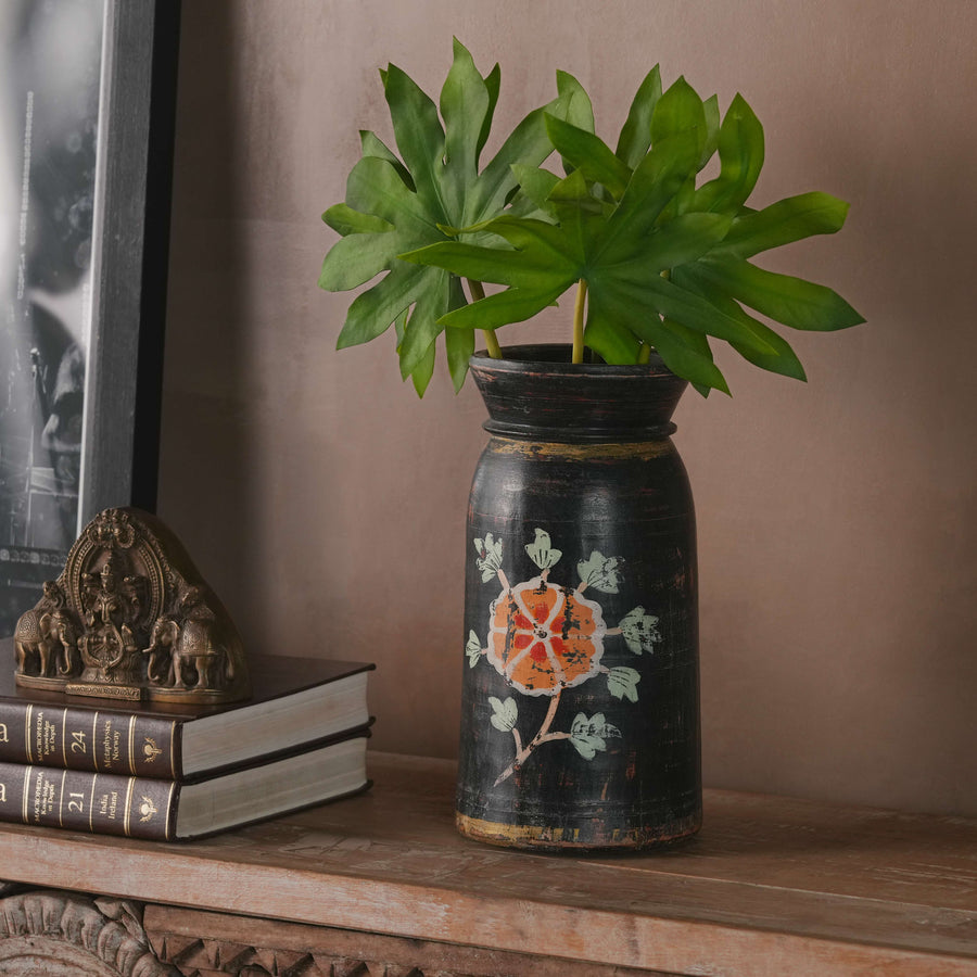 Wooden Painted Pot