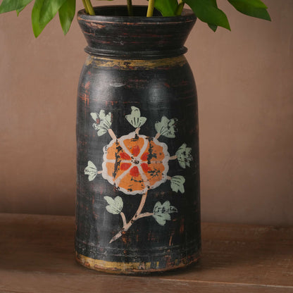 Wooden Painted Pot