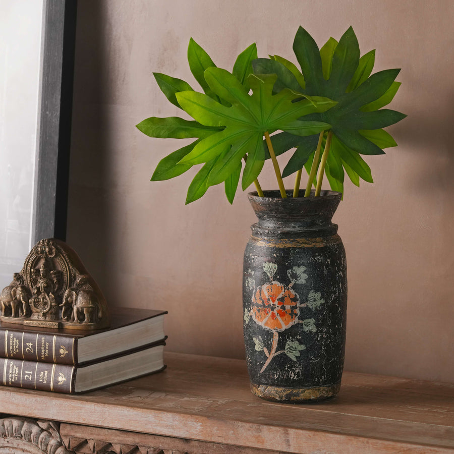 Wooden Painted Pot