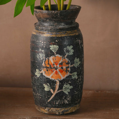Wooden Painted Pot
