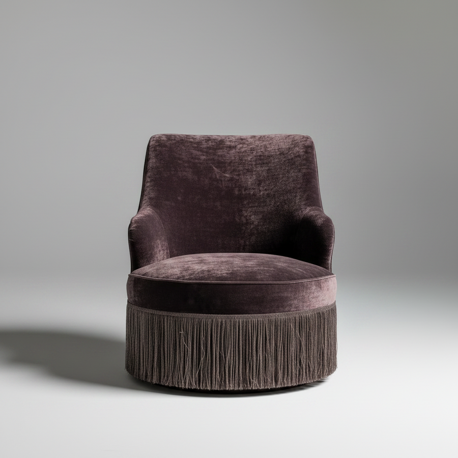 Fringe Accent Chair – Velvet Statement Seat