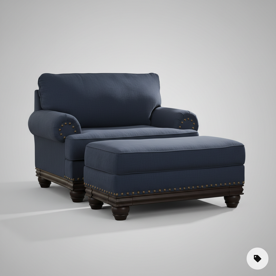 Imperial Stud Armchair – styled in a room setting
