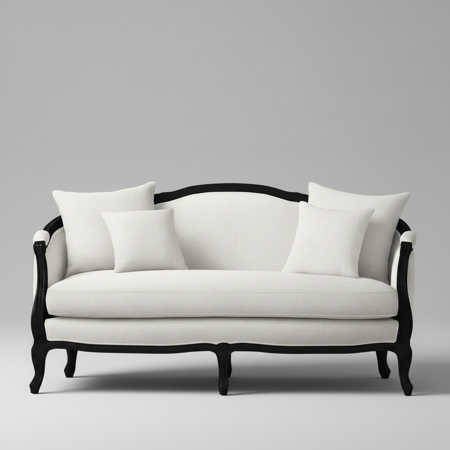 Noir Versailles — Carved Frame Sofa, made to order by Peacock Life