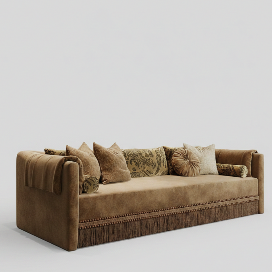 Amber Durbar Daybed — Fringed Lounge, made to order by Peacock Life — view 2