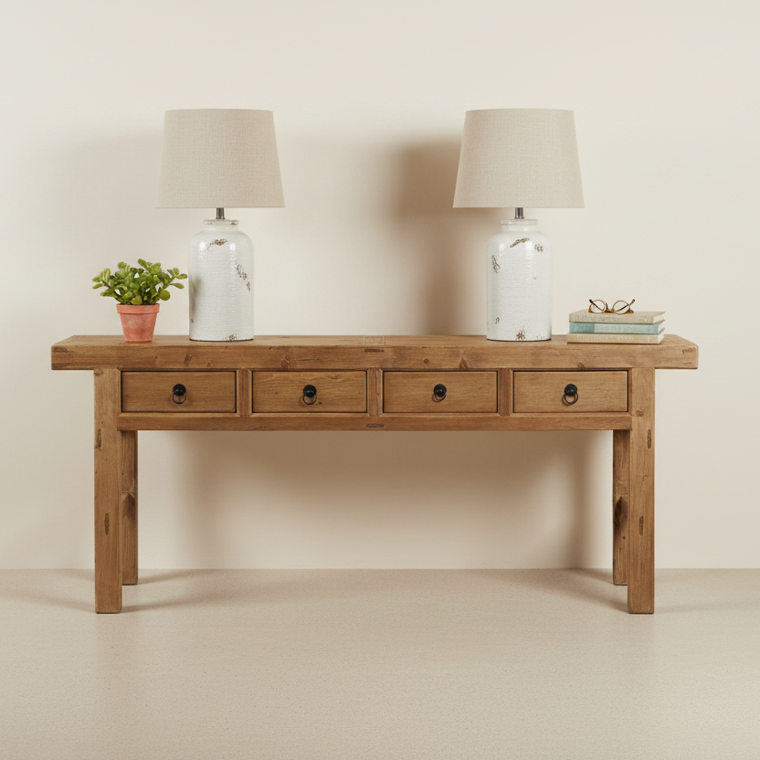 Four Drawer Console