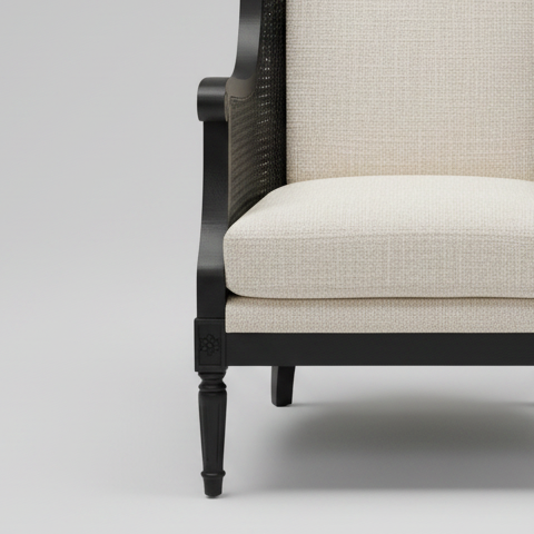 Cane Wingback Chair – side profile