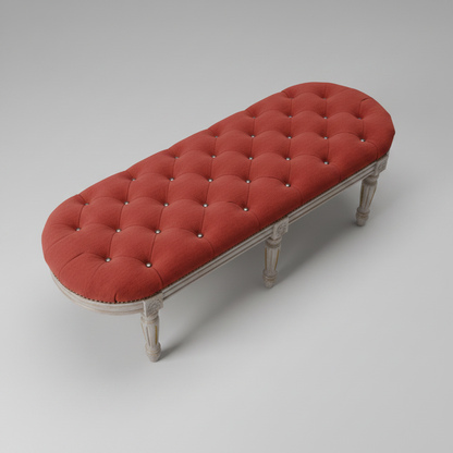 Elegant Vintage Style Tufted Bench