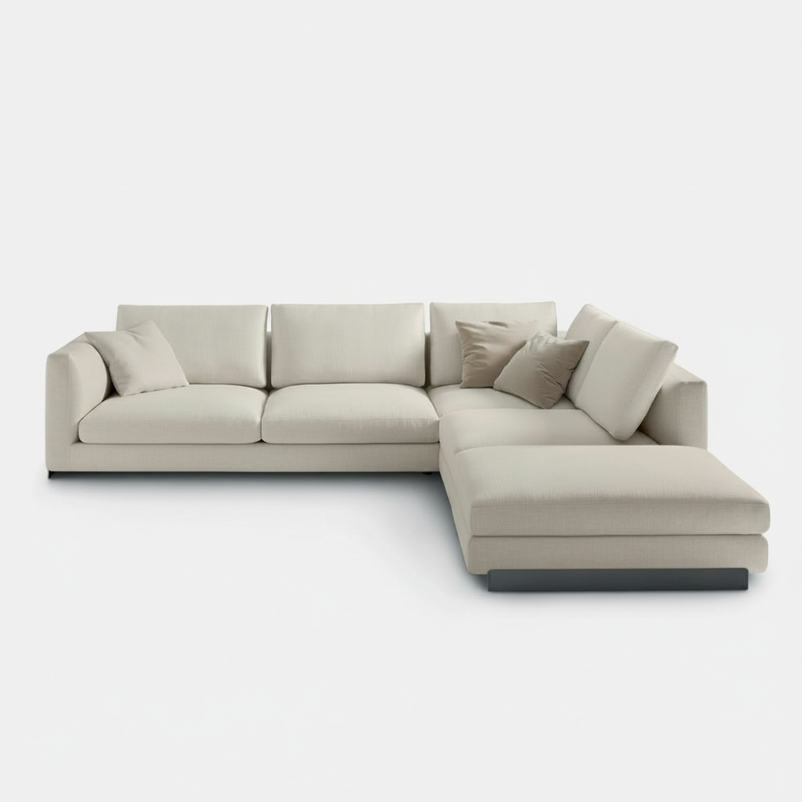 Blanc Haven — Cream L-Shape Sectional, made to order by Peacock Life