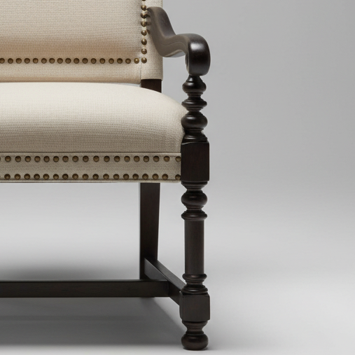 Nailhead Armchair – styled in a room setting